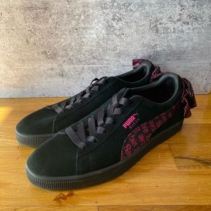 PUMA Women’s Suede Classic X Barbie Lace Up Sneakers - Black, Sz 40.5 (10)